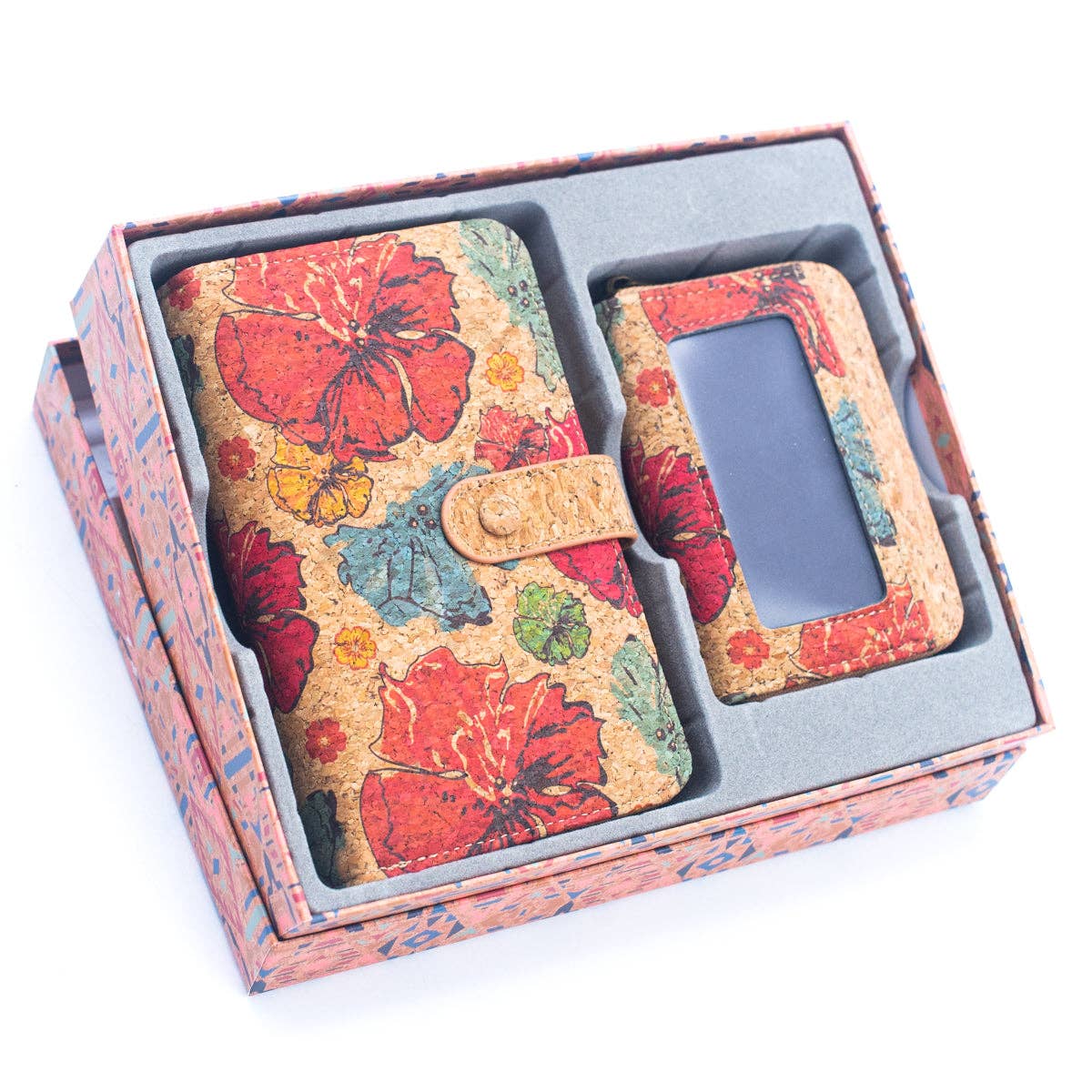 Geschenkbox aus Naturkork, 2-teilig, Blume