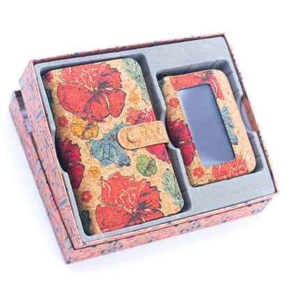 Geschenkbox aus Naturkork, 2-teilig, Blume